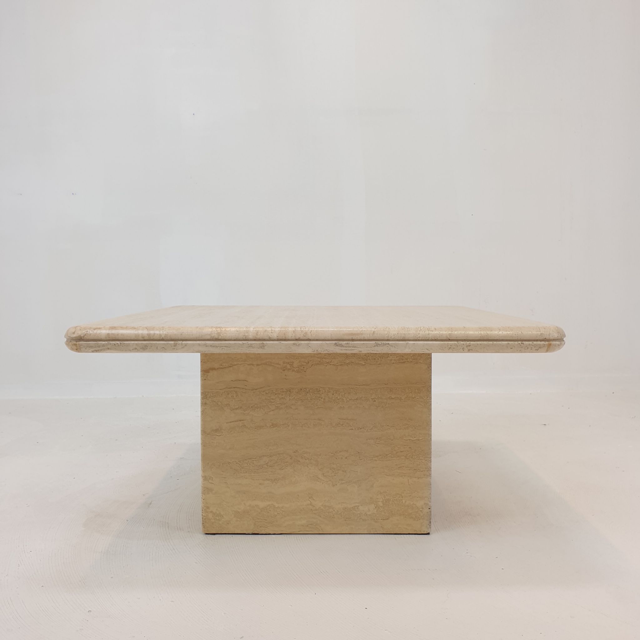Italian travertine coffee table, 1980s