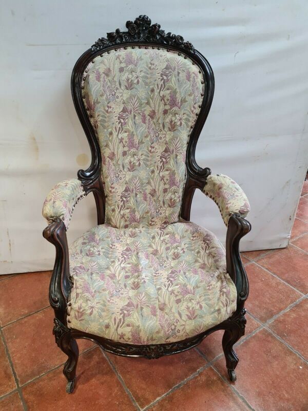 Fauteuil bergère style Napoleon III en palissandre
