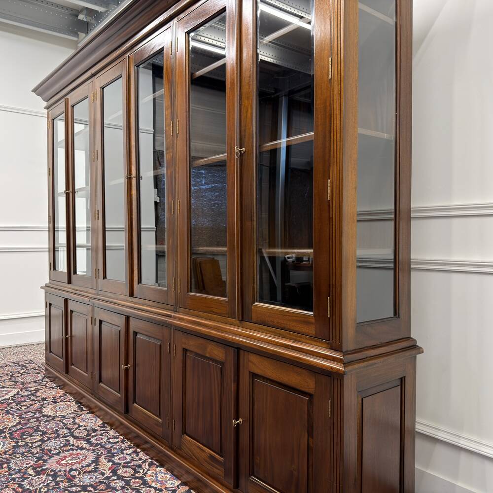Large English Bookcase with Glass Doors