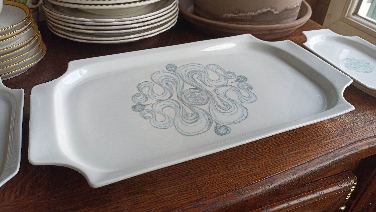 3 Jammet-Seignolles serving dishes in Limoges porcelain. Parable, Turku décor