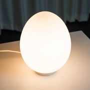 Vianne egg lamp Domec white glass edition, 1970