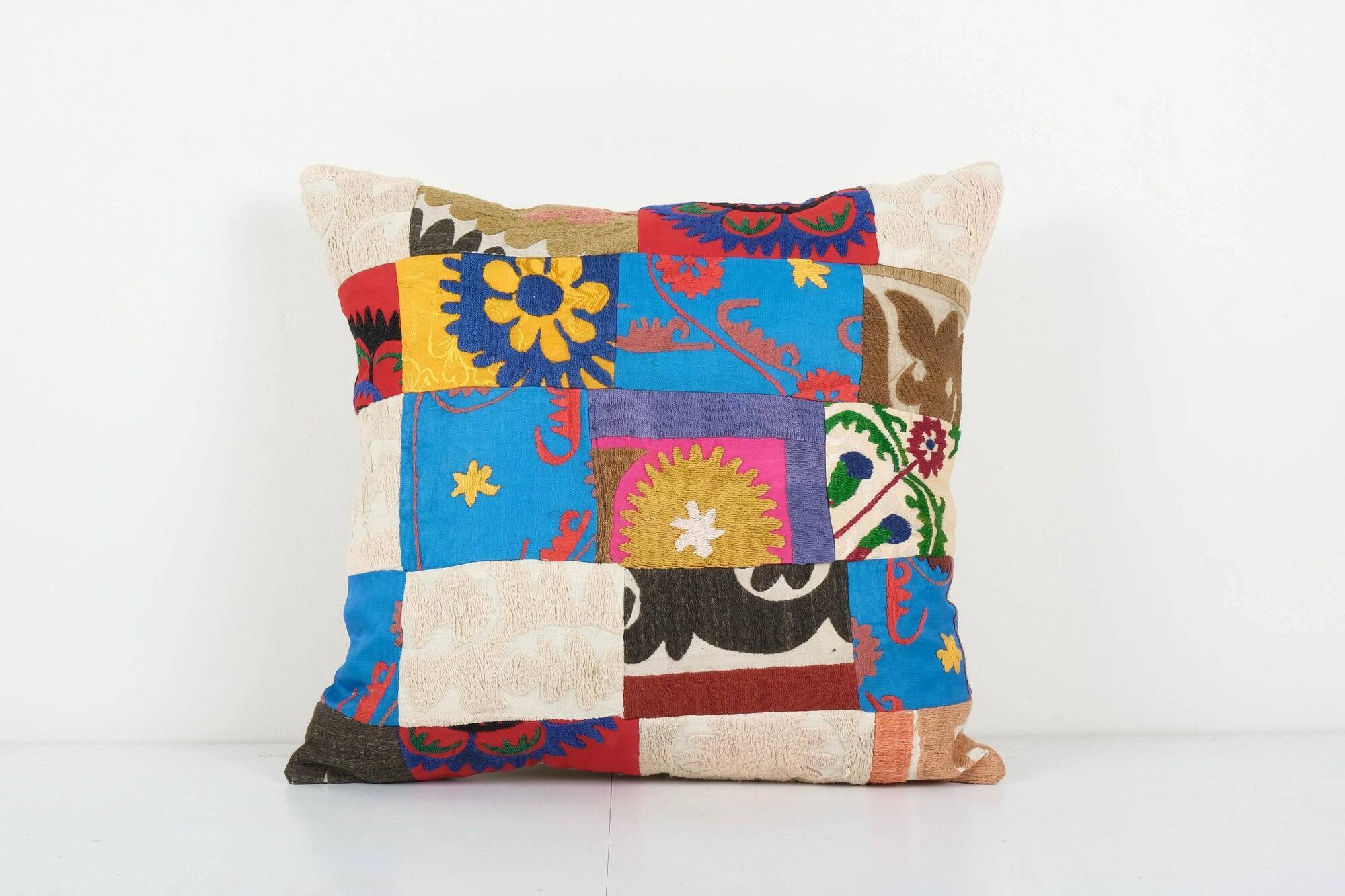Vintage embroidered cushion cover 46x48 cm