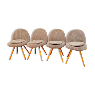 Ensemble de 4 chaises par Miroslav Navratil, Tchécoslovaquie, années 1960