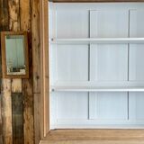 Two-body sideboard, bookcase, dresser in restored solid oak