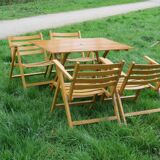 Vintage wood folding garden set.