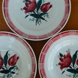 Set of 3 Saint Amandinoise soup plates