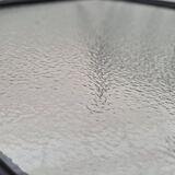 1970s, Scandinavian side table, original condition, glass, wood, metal, plastic rope.