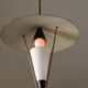 Suspension italienne en laiton et émail noir, attribuée à Stilnovo, années 1950