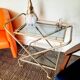Folding rolling dessert trolley in Hollywood Regency style, 1960s-70s.