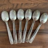 Set of 6 silver-plated dessert spoons by Cailar Bayard