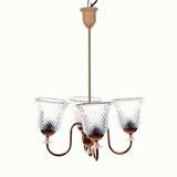 Lustre vintage 4 lumières brocante plafonnier