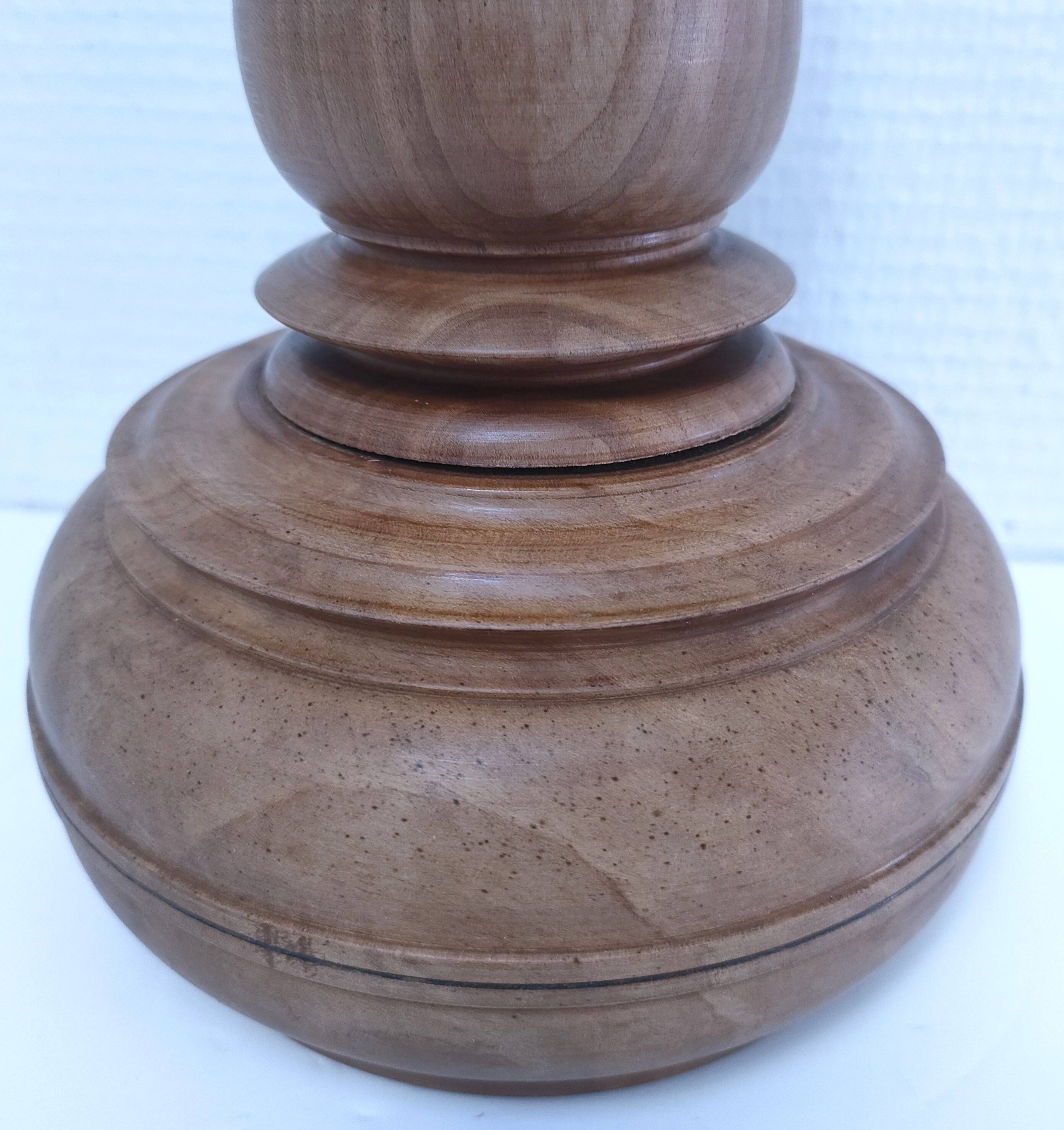 Vintage turned solid wood lamp base