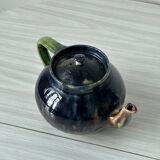 Numbered ceramic teapot, Belgian pottery style.