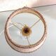 Bedside lamp with glass base and beige fabric lampshade / vintage 60s-70s
