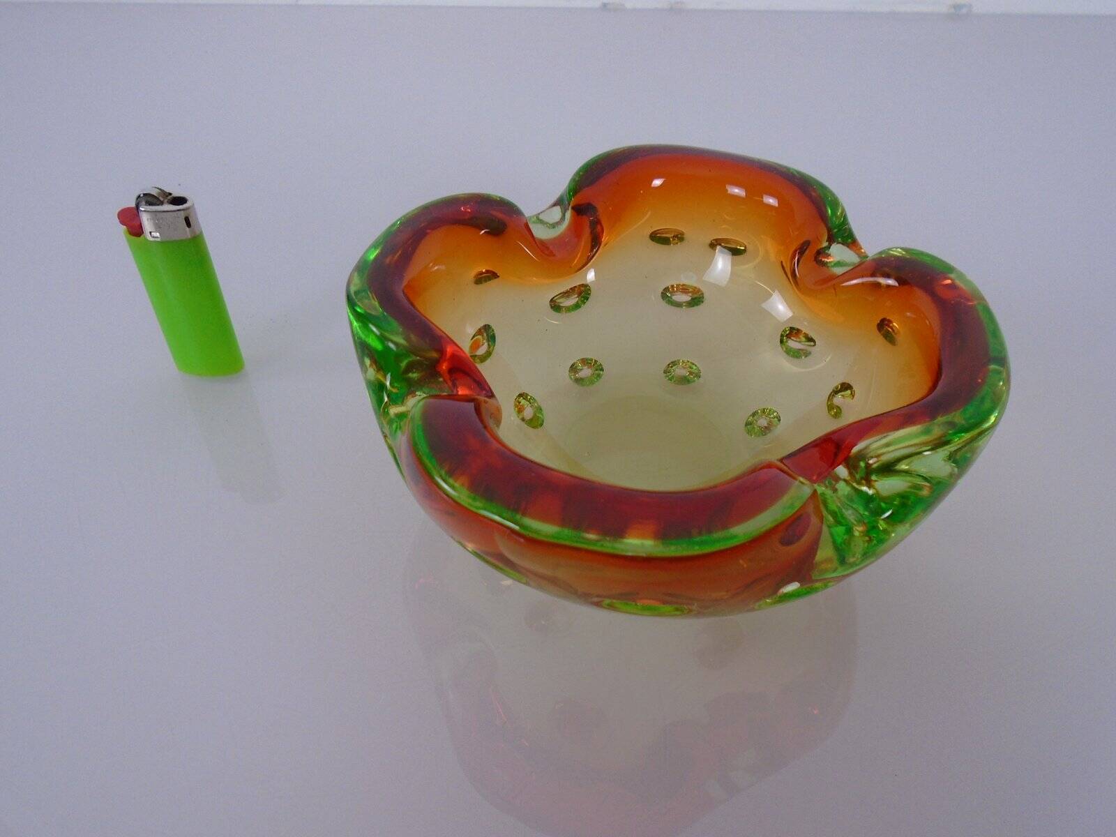 Sommerso Murano Glass Ashtray, Italy, 1960s