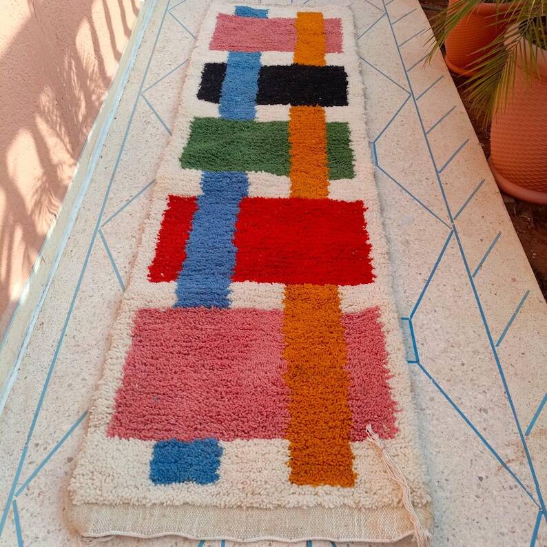 Handmade runner rug 300cmx70cm