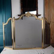 Antique Brass Fire Screen, Louis XV Style, L 83 cm / H 55 cm
