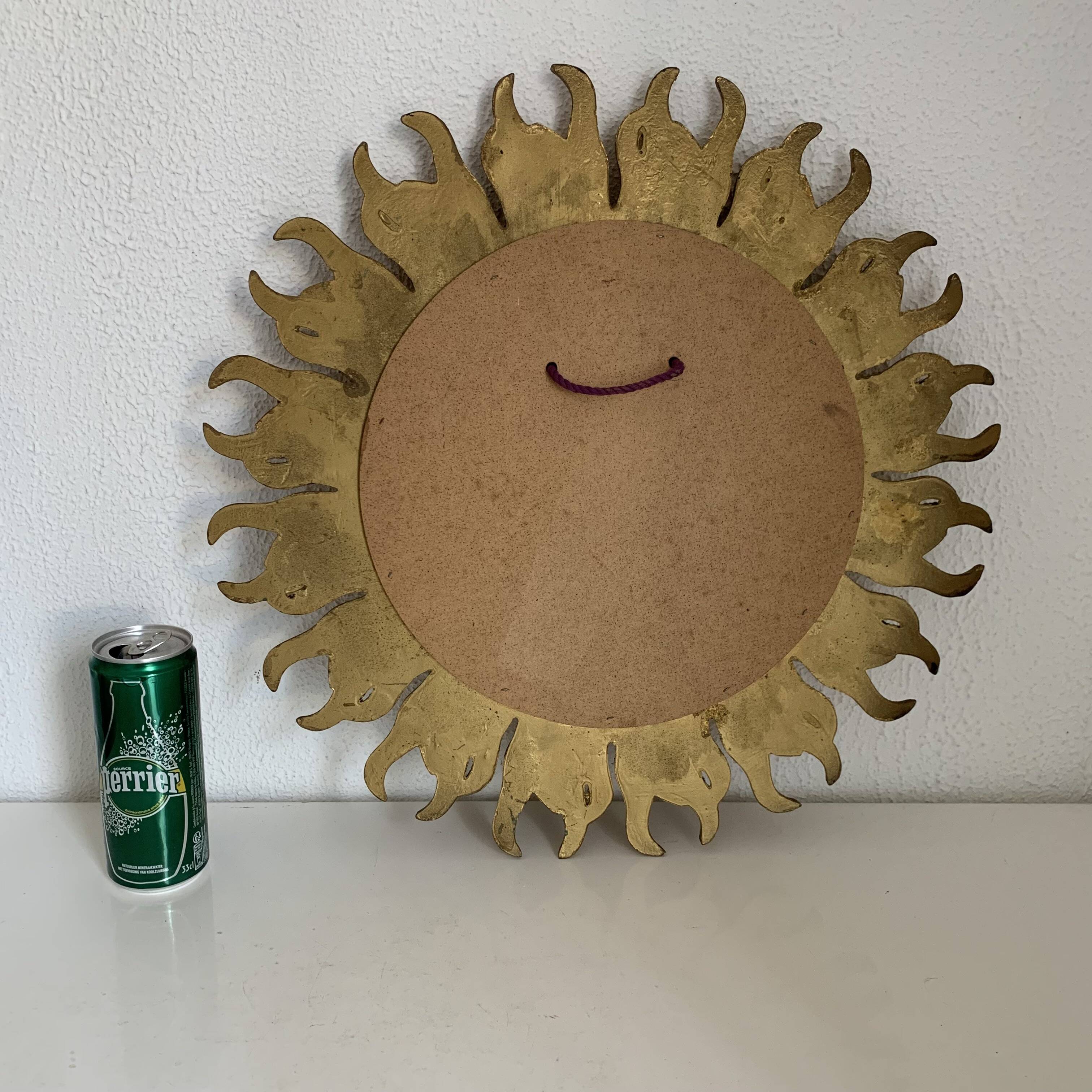 Vintage 1960s sun gold witch mirror - 47 cm