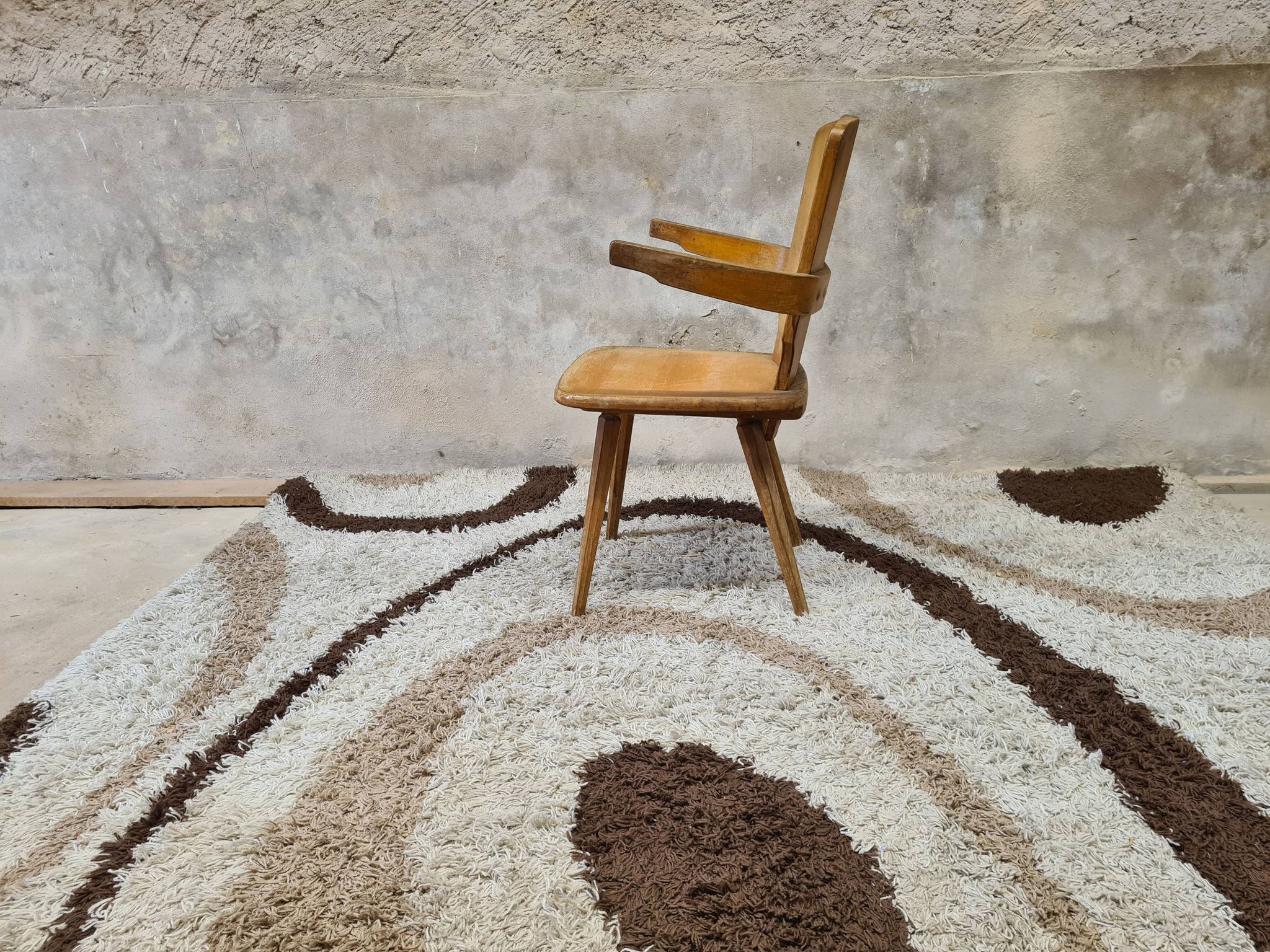 Brutalist wooden chair 1960