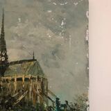 Oil on canvas representing Notre-Dame de Paris post-impressionist