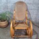 Rocking-chair style Thonet hêtre courbé & cannage – années 60