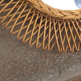 Vintage wicker and rattan mirror 36cm