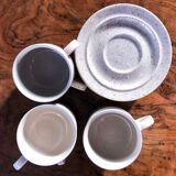 Set of 6 cups with its 6 speckled subcups
