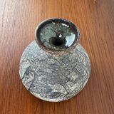 Vintage German brutalist studio mushroom vase by Gerhard Liebenthron, 1970s.