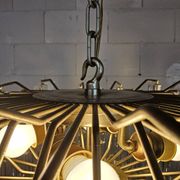 Vintage Italian crystal chandelier Venini Triedi Murano (1960s)