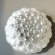 Large wood table lamp with frosted glass