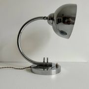 Vintage table lamp, modernist chrome metal, France 1930