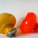 Suspension en opaline jaune avec arc en métal, Design, 1970
