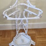 Ancien porte-parapluie victorien, fin XIXème en fonte laqué blanc