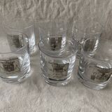 6 crystal whiskey glasses from Sèvres Prévost, Captain, Marshal, Boutelier, Fauconnier and Veneur