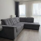 Grey mottled convertible corner sofa