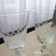 Set de 5 verres à vin en verre décor gravé croisillons
