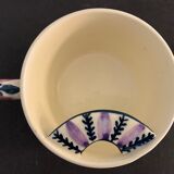 Pair of ceramic cups including a mustache cup for gentleman