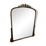Large gilded mirror with pediment