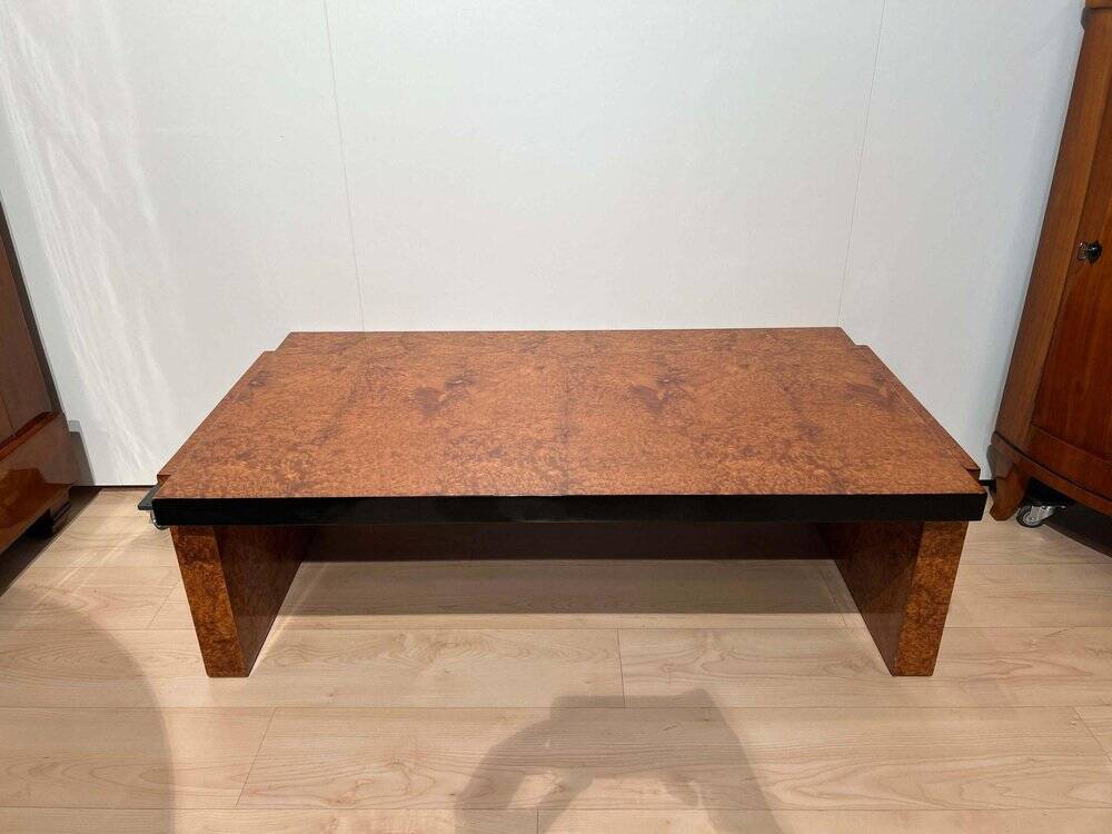 Art Deco Sofa Table in Amboyna Roots Veneer, France, 1930s