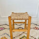 Tabouret bois paillé vintage