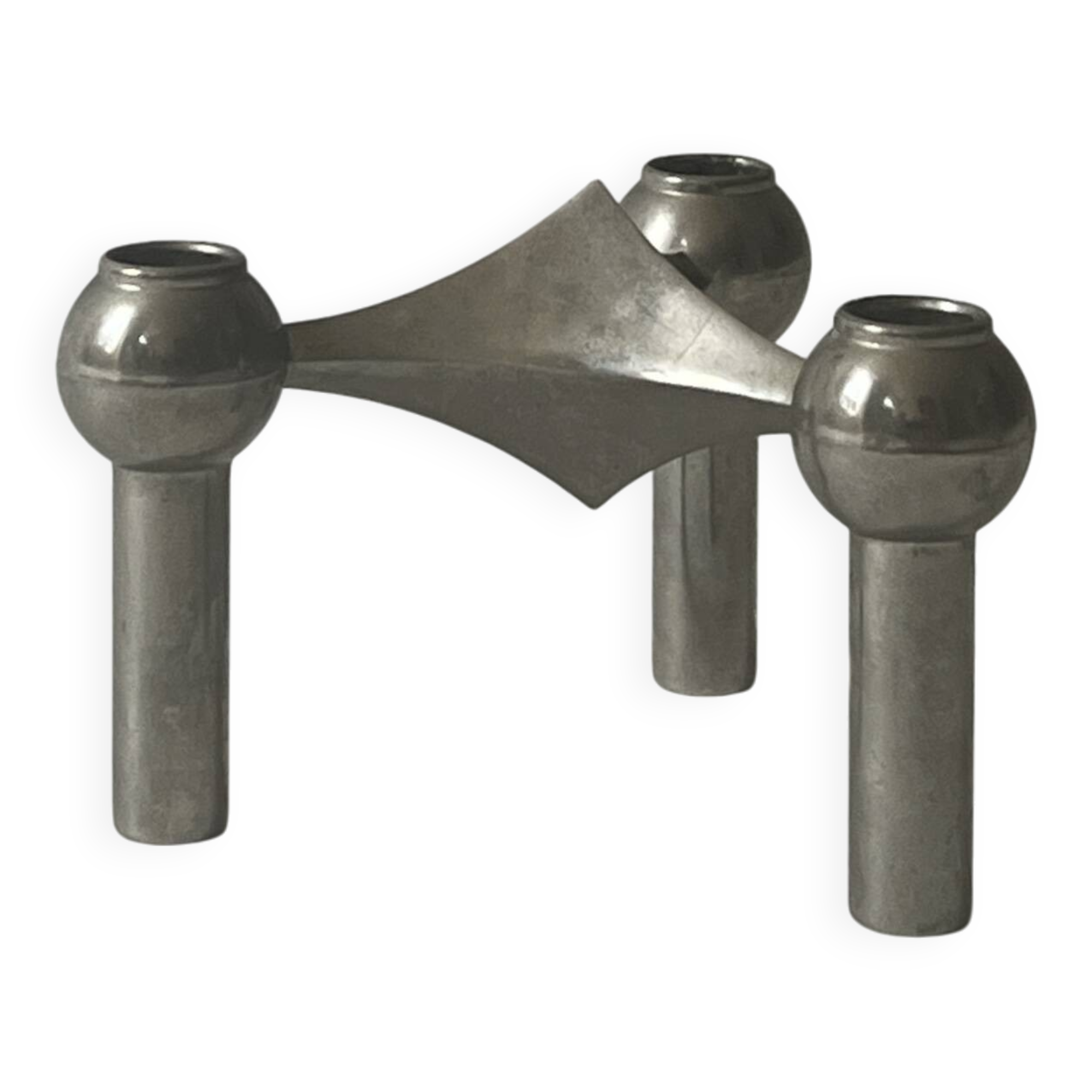Bougeoir design Stoff Nagel en métal chromée véritable, Danemark