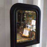 Mirror old plaster Frame matte black wood 41x53cm