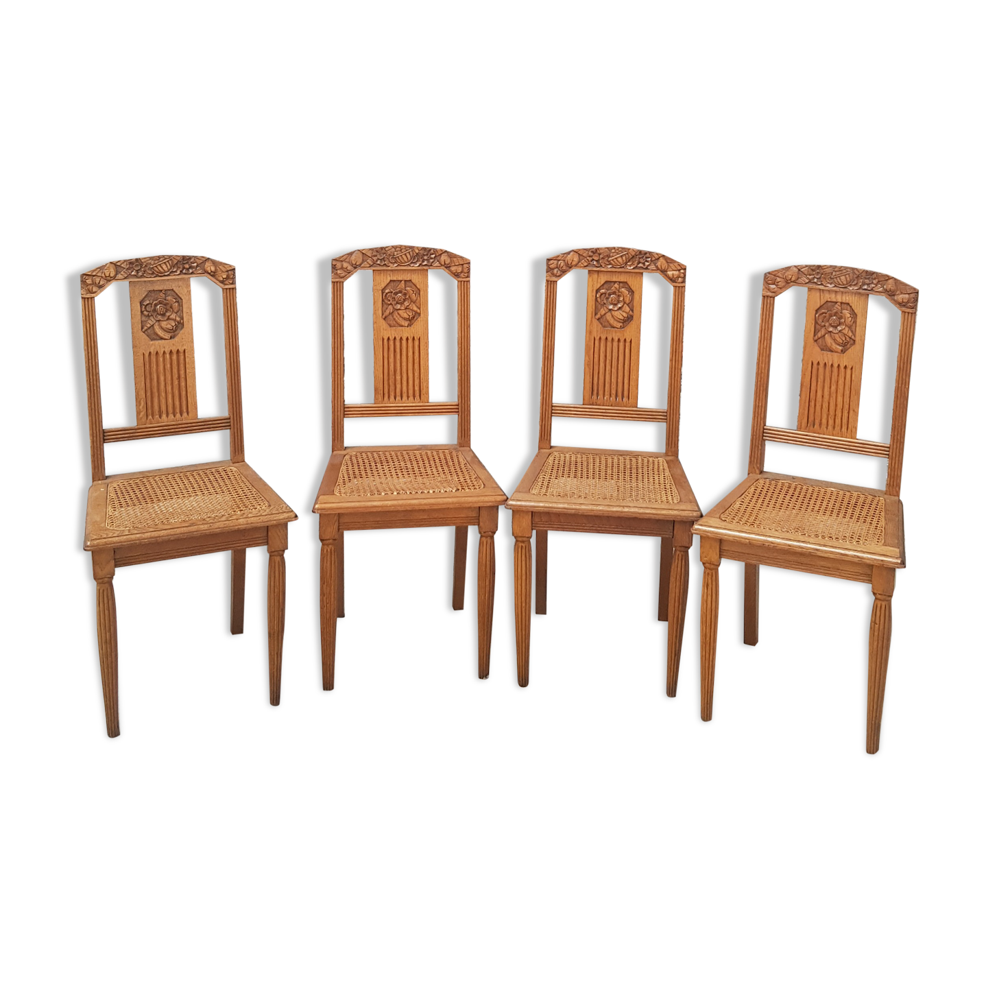Lot 4 art deco cans chairs