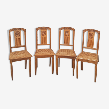 Lot 4 art deco cans chairs