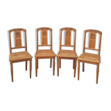 Lot 4 art deco cans chairs