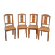 Lot 4 chaises cannées art déco