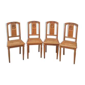Lot 4 art deco cans chairs