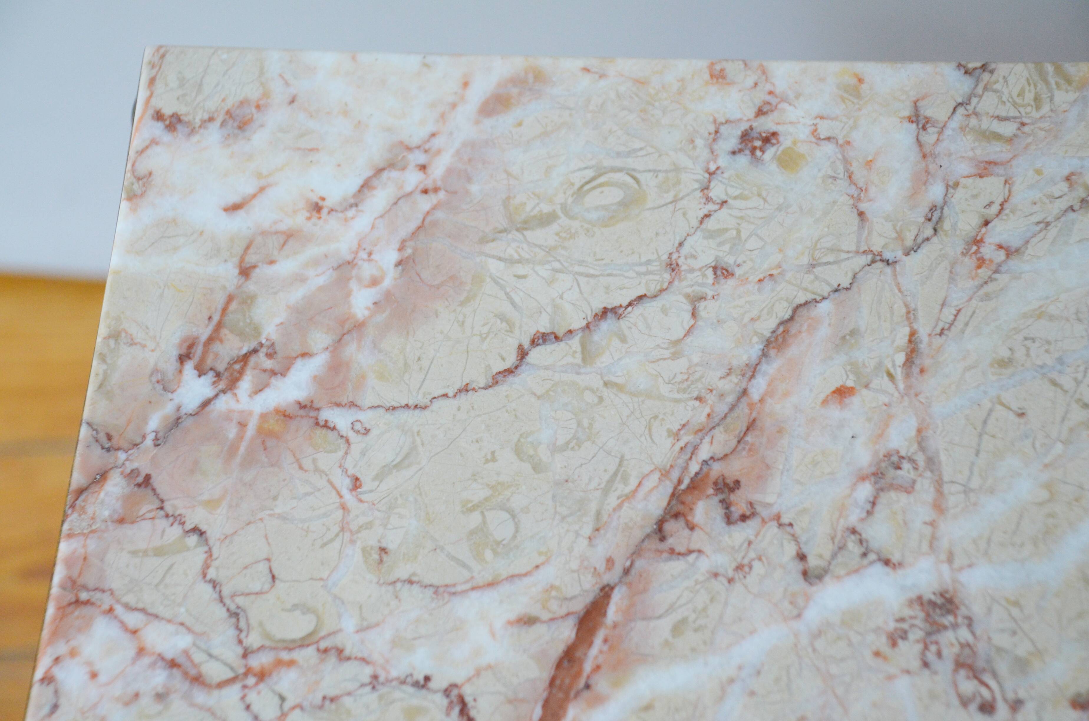 Marble and brass coffee table 60s