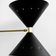 Suspension with 8 brass lights and Black lampshade
