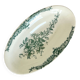 Romantic antique ravier porcelain floral style cream color and green details